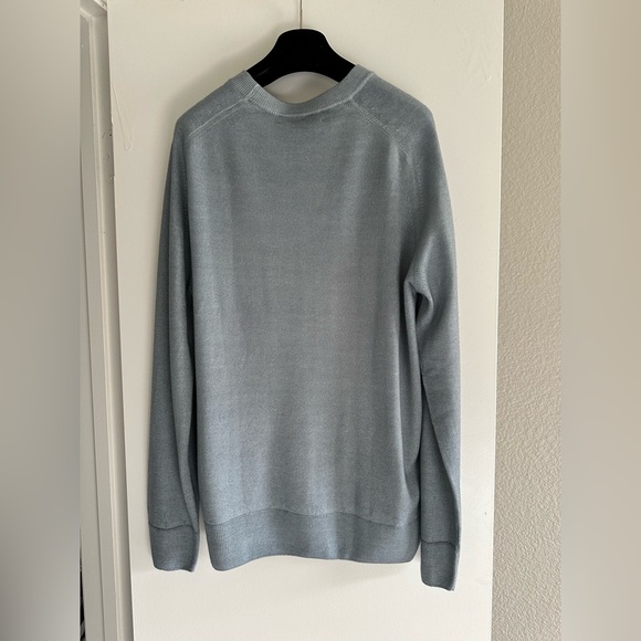 NWT $670 Etro Sweater virgin Wool Light Blue Multi Color Pegasus Logo Large L - Picture 9 of 16